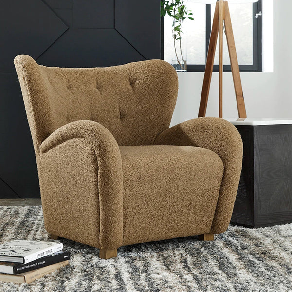 Larbell chair in rich brown color with timeless design – accent chair Ashley UAE