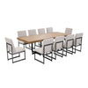 LANOIRE DINING TABLE SET 10 CHAIRS - BROWN