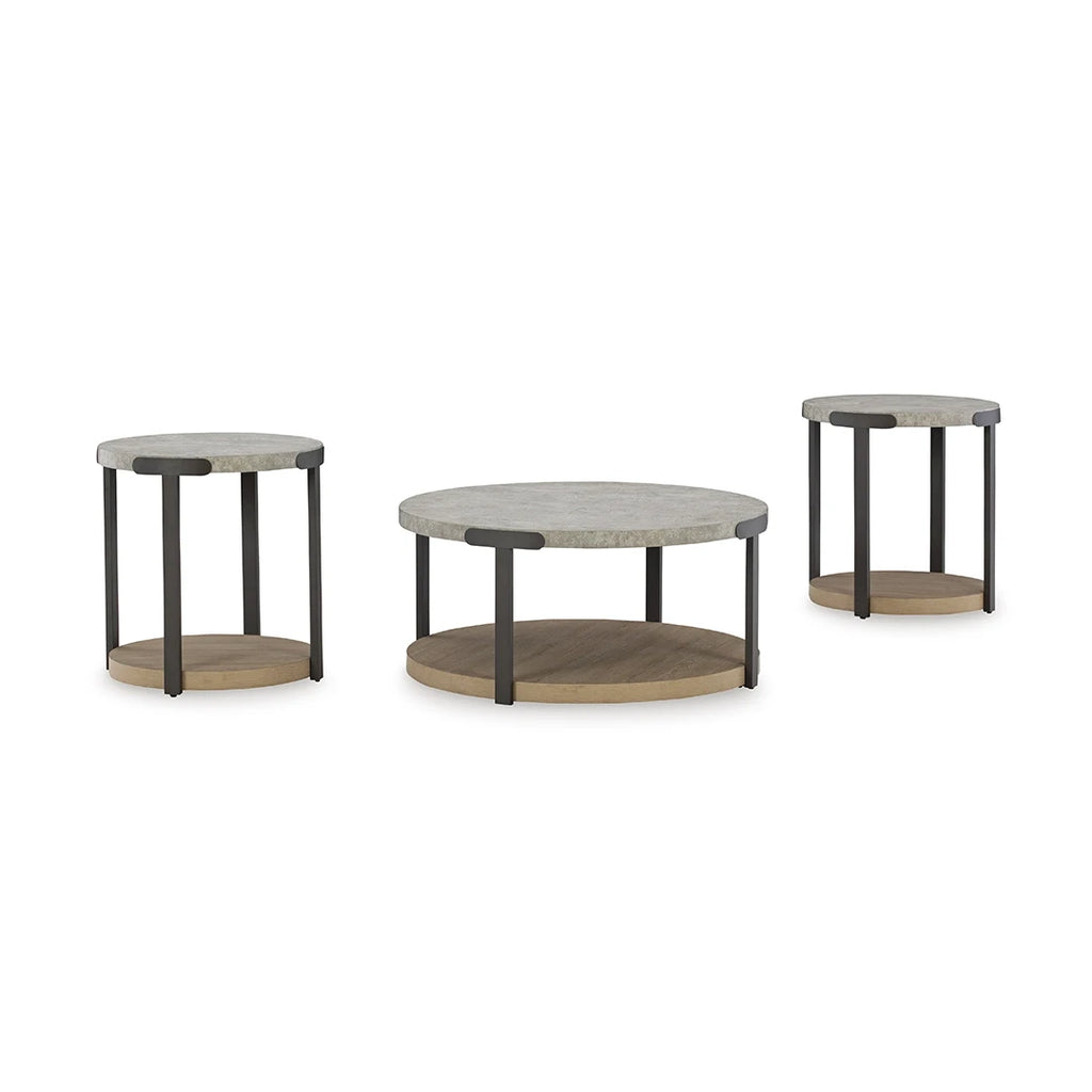 DARTHURST COFFEE TABLE SET OF 3 PCS - BROWN