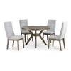 ROANHOWE DINING TABLE SET 4 CHAIRS - BROWN
