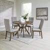 ROANHOWE DINING TABLE SET 4 CHAIRS - BROWN