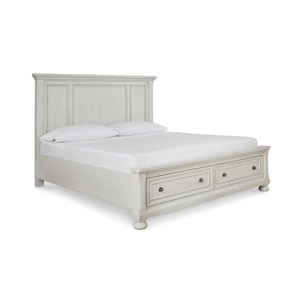 ROBBINSDALE BED KING SIZE (193*203 CM) Antique WHITE