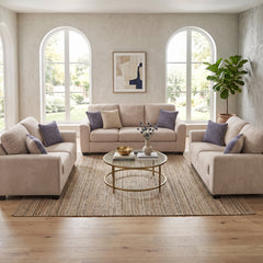 PANOLA SOFA SET 3 PCS - BROWN