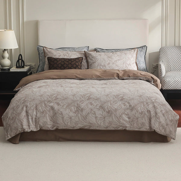 BEDDING SET OF 4 PCS KING - LIGHT BROWN