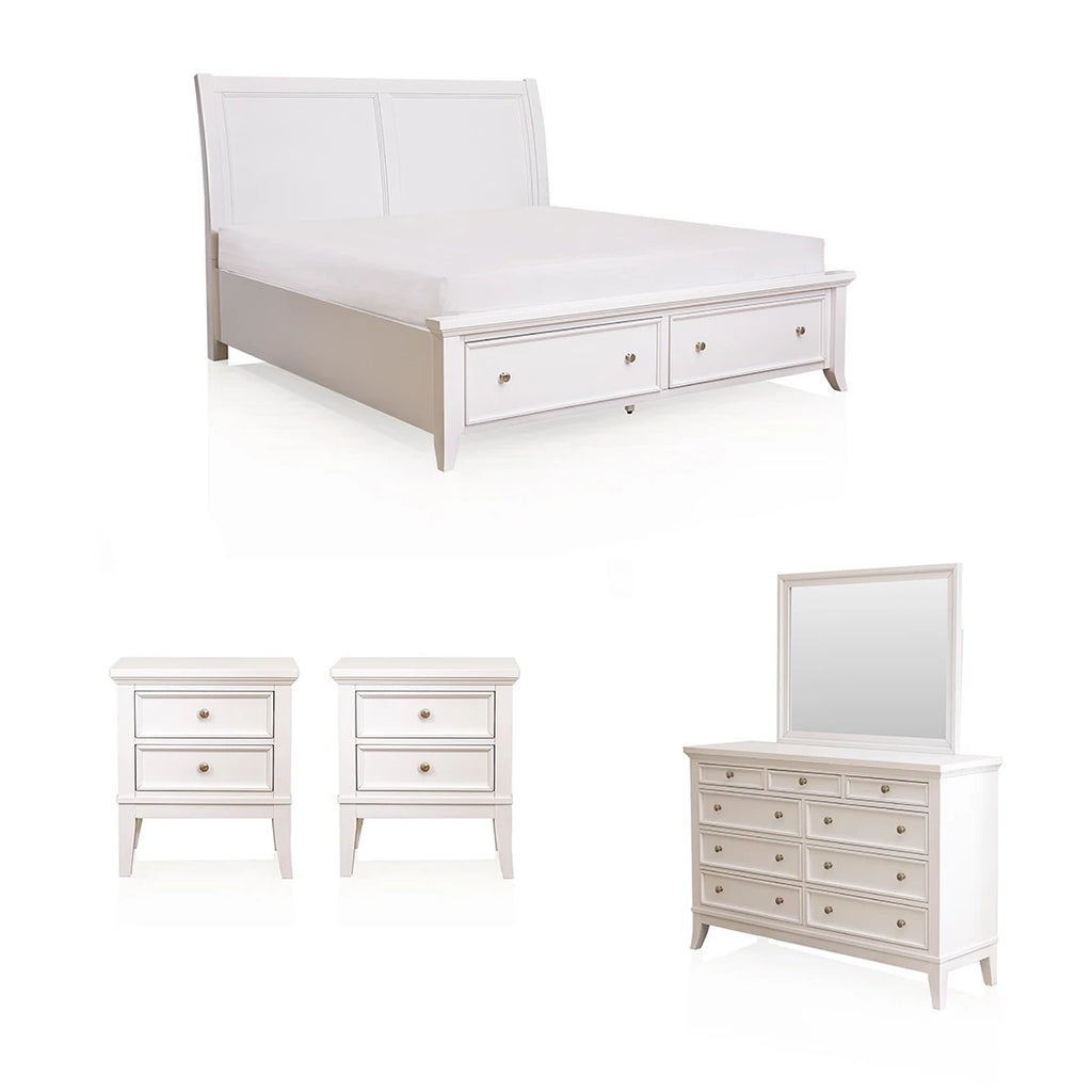 TRULANI BEDROOM SET KING SIZE (150*200CM) WHITE