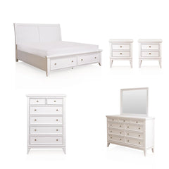 TRULANI BEDROOM SET KING SIZE (193*203CM) WITHOUT WARDROBE WHITE