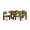 PALOMA DINING TABLE SET 6 CHAIRS - BROWN