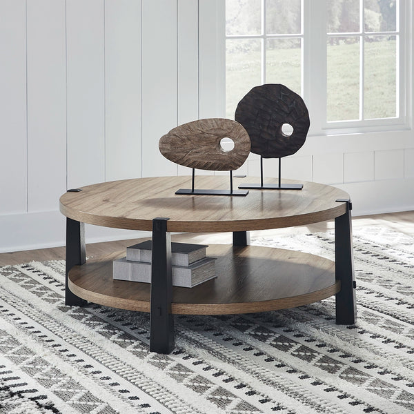 RIDGESTER CENTER TABLE - LIGHT BROWN