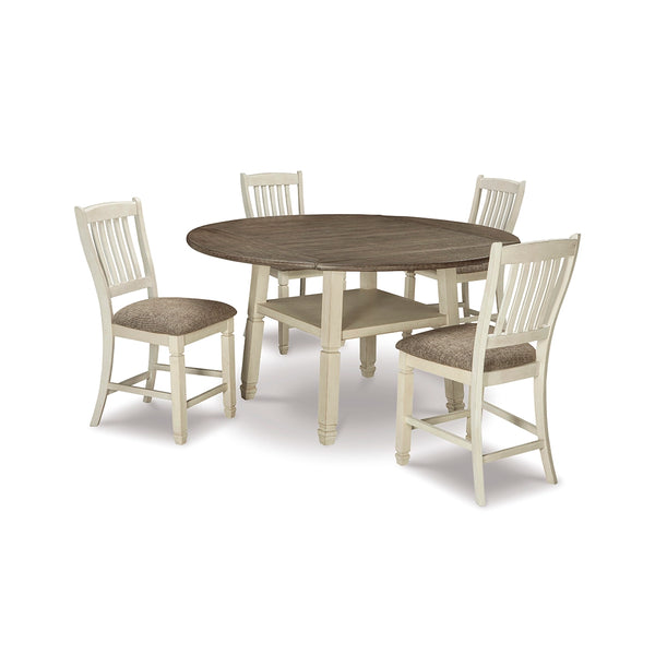 BOLANBURG DINING TABLE SET 4 CHAIRS - BEIGE
