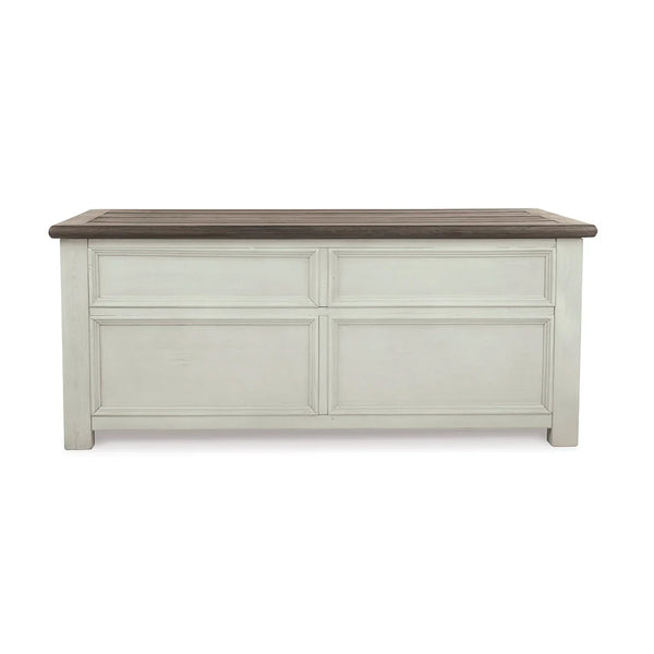 Textured wood and veneer coffee table with casters