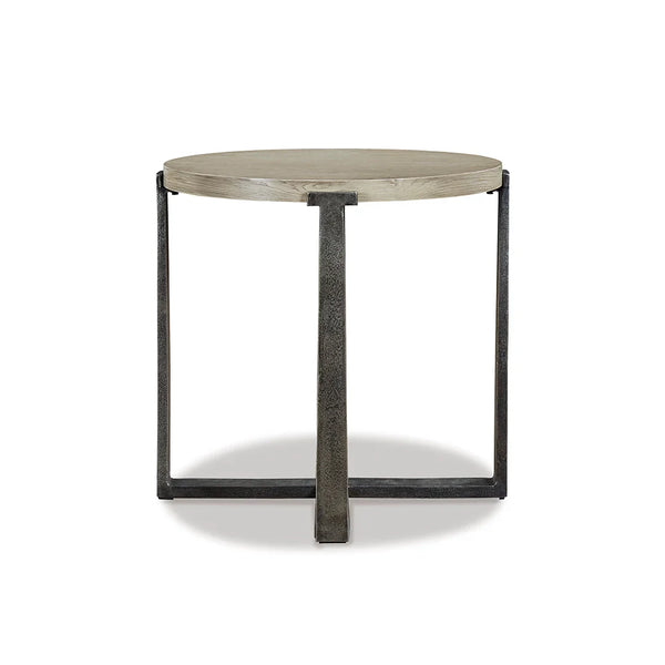 Stylish industrial end table with clean silhouette – Ashley UAE living room décor