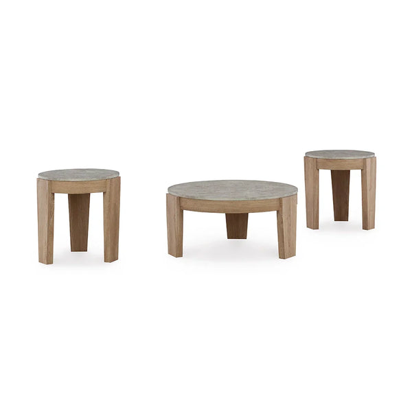 Modern coffee table set crafted with durable engineered wood.
