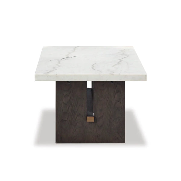 Rectangular marble coffee table with plinth base – Burkhaus living room furniture | Shop Now