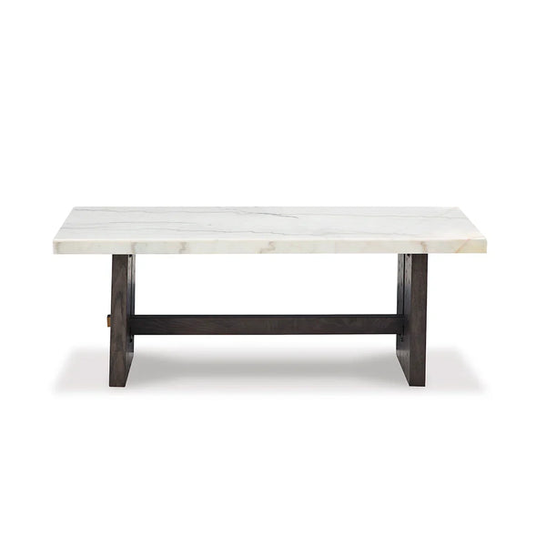 Ashley UAE Burkhaus coffee table – solid wood and veneer with brass-tone details