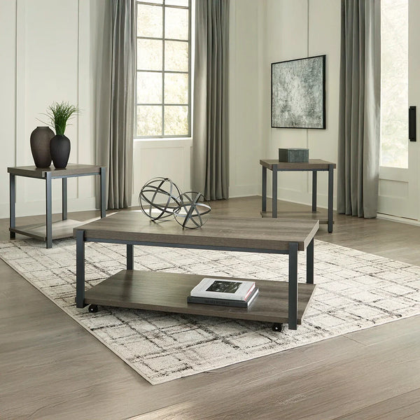 Wilmaden coffee table set with rolling casters for easy movement – Ashley UAE