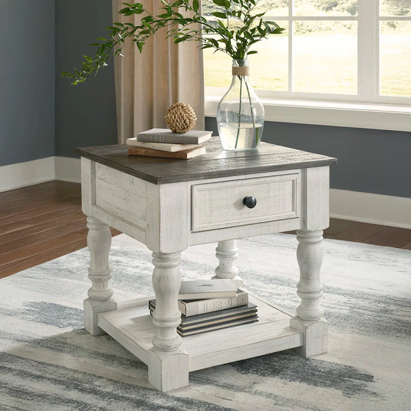 Havalance end table in white and grey finish | Ashley UAE furniture