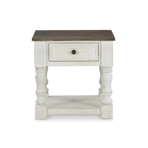 Stylish Havalance square end table – solid + engineered wood frame