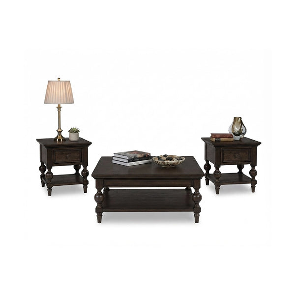 VERAMOND COFFEE TABLE SET - DARK BROWN