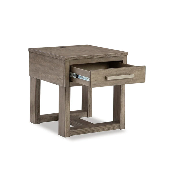 Ashley UAE Loyaska end table – rustic charm beside sofa or chair