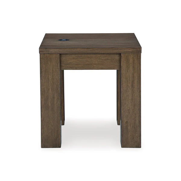 Durable engineered wood end table – Rosswain square design beside sofa