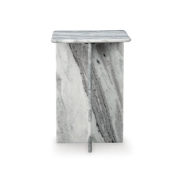 Luxurious grey marble side table with unique patterns – Ashley UAE home decor