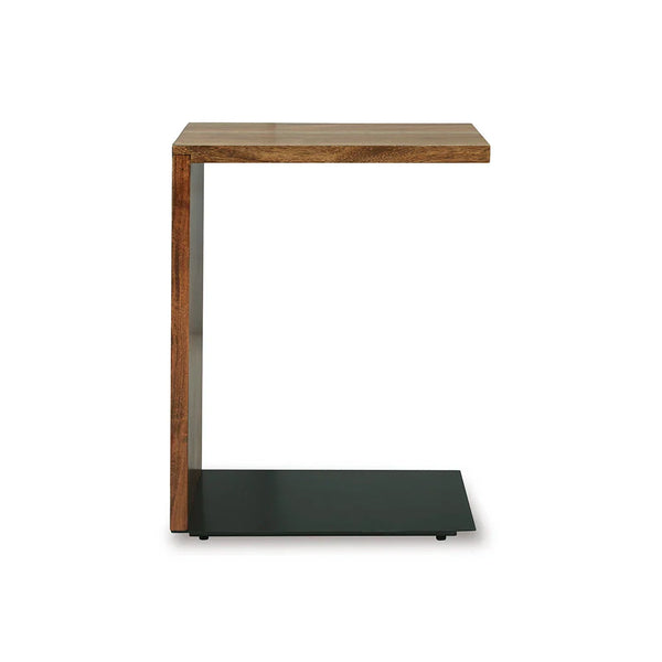 Modern C-table design accent table medium brown finish – Ashley UAE home decor