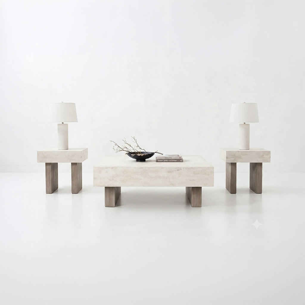JORLAINA COFFEE TABLE SET - LIGHT GREY