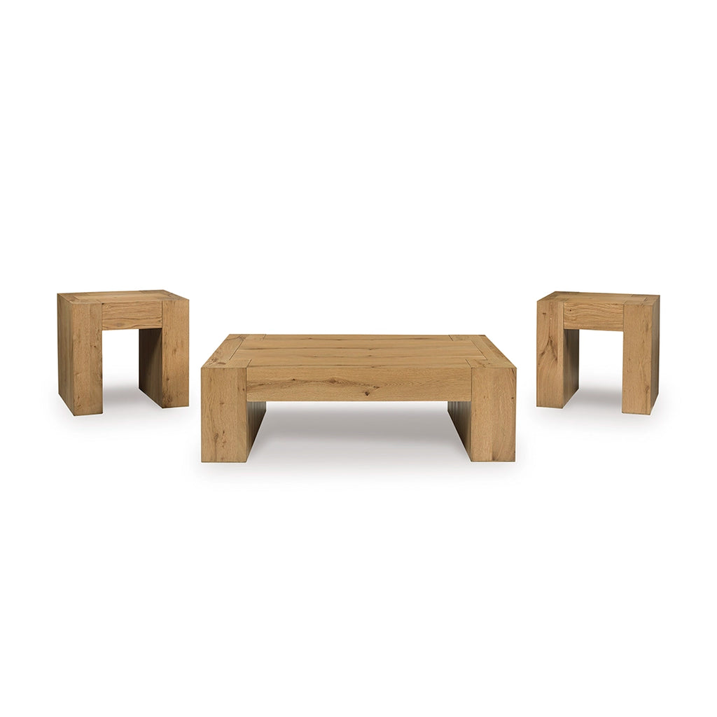BRACKEN COFFEE TABLE SET - LIGHT BROWN