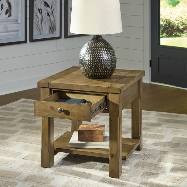 VANDENMORE SIDE TABLE - LIGHT BROWN