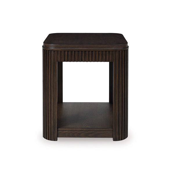 CARLIBRIE SIDE TABLE - DARK BROWN