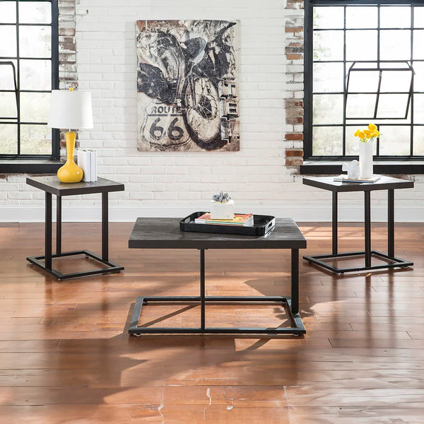 Airdan coffee table set with cantilevered modern design – Ashley UAE