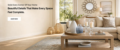 Living room with beige sofa, wooden coffee table, and decorative items.